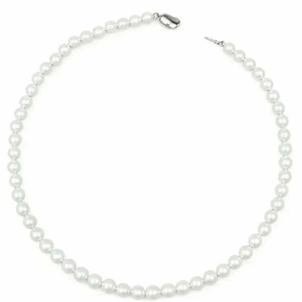 oyster pearl necklace with 925 sterling silver yuanbao clasp 47cm