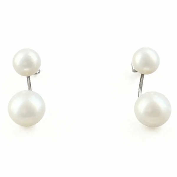 double pearl earrings pearl stud earring