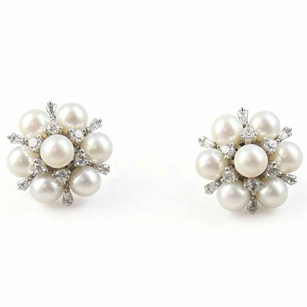 small pearl earrings sterling silver pearl earrings freshwater cultured pearl stud earrings