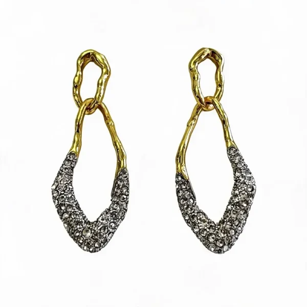 Wang Jewelry gold earrings for women dangle 18k gold 5cm