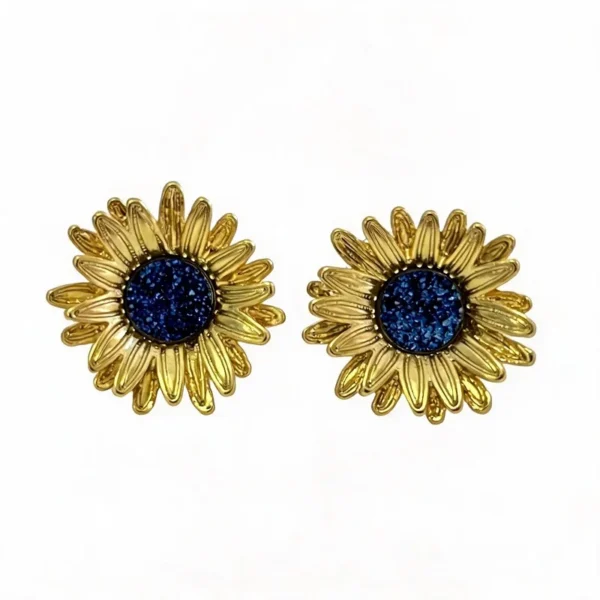Wang Jewelry studs gold earrings 18k gold 1.5cm