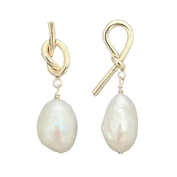 Wang Jewelry teardrop earrings white 3.5cm