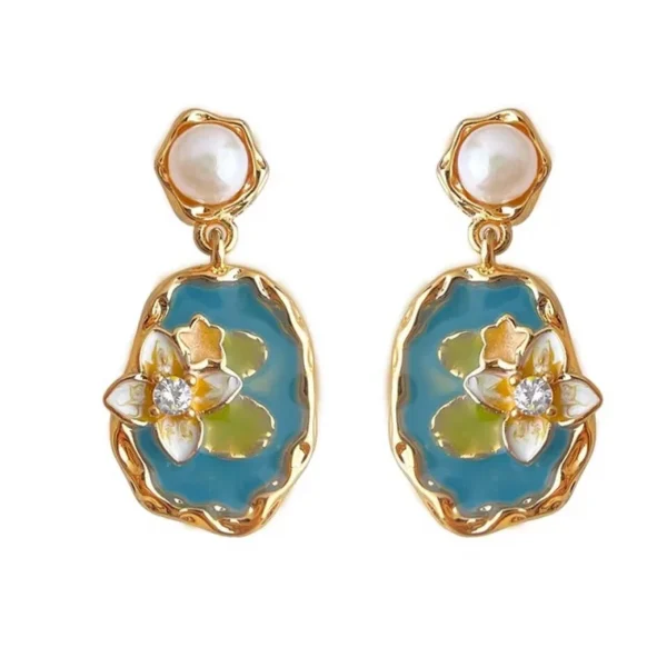 Wang Jewelry vintage cameo jewelry blue 2cm
