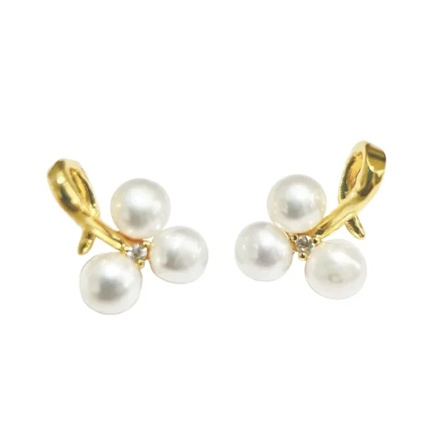 Wang Jewelry small gold earrings 1.5 cm gold