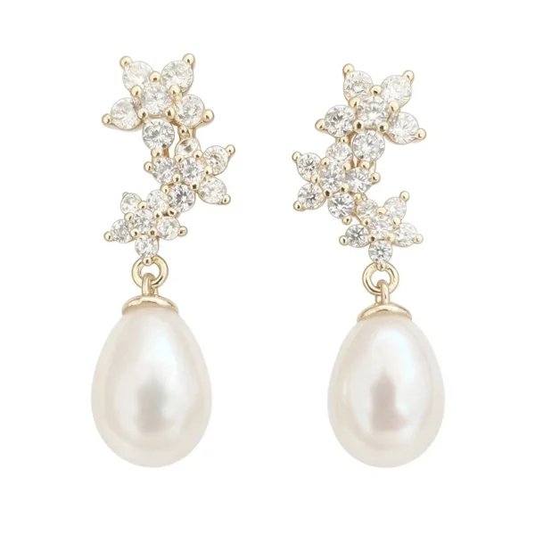 snowflake earrings gold 14k gold 2.5 cm