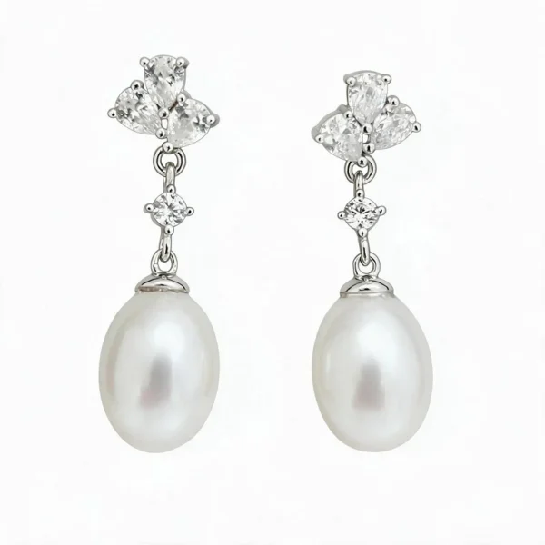 zircon earrings for women 925 sterling silver 2.8 cm